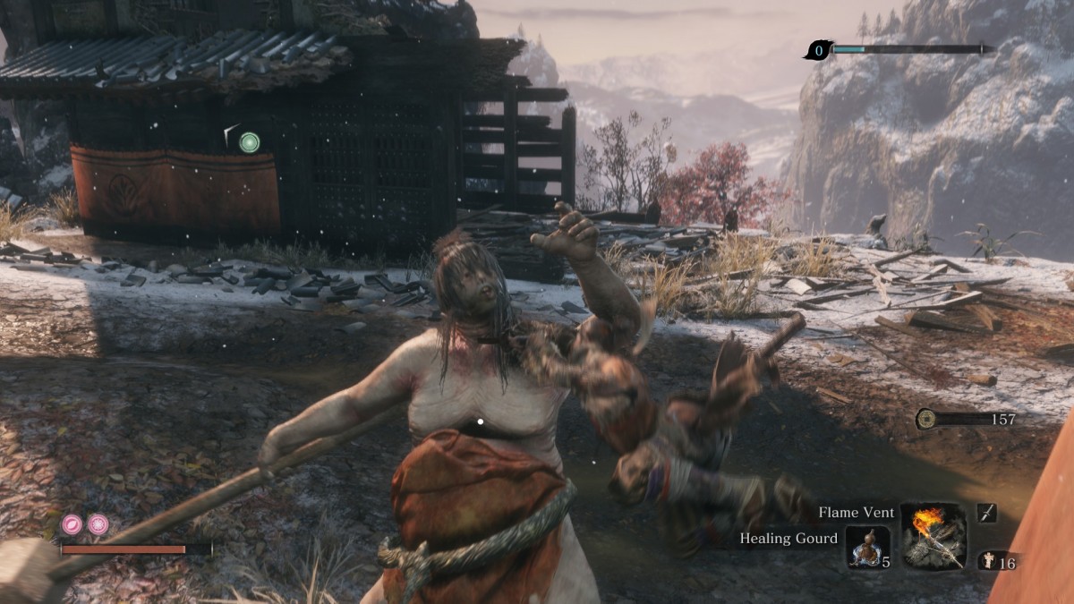 right in the noggin.